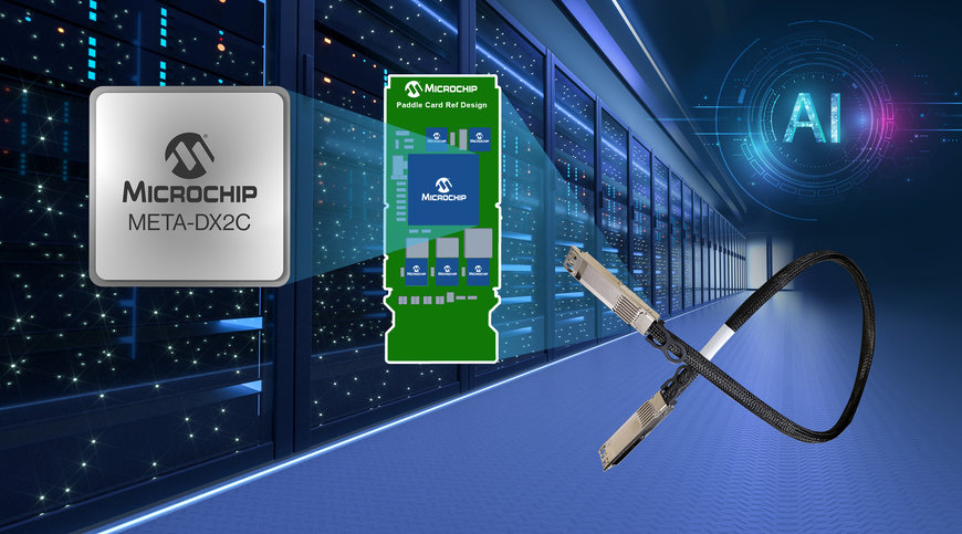 Microchip présente la solution la plus complète du secteur pour les câbles électriques actifs (AEC) 800G utilisés pour les réseaux d'IA générative